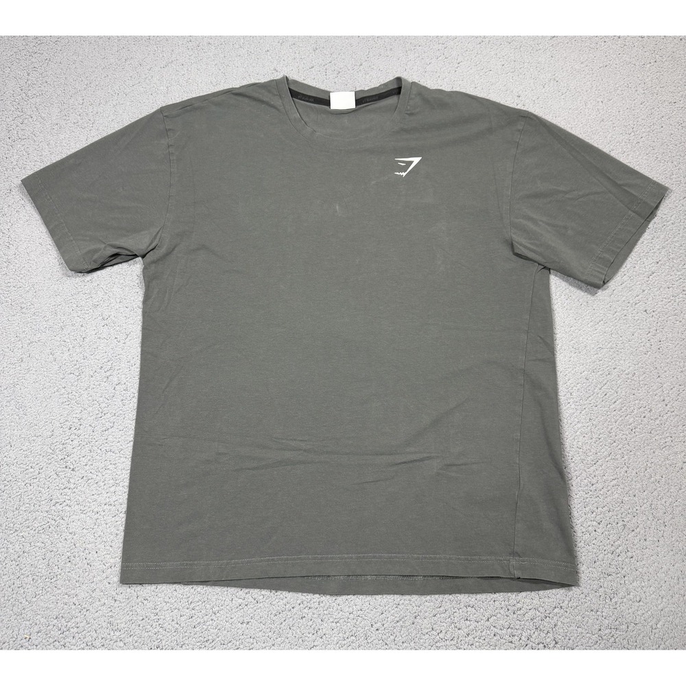 Gymshark Shirt Mens Medium Gray Short Sleeve Crewneck Athletic Gym Workout Top